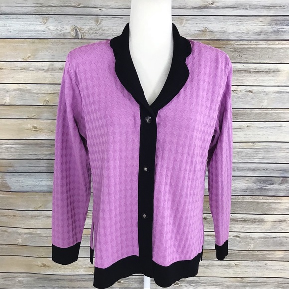 Exclusively Misook Button Front Cardigan Jacket - Picture 1 of 8